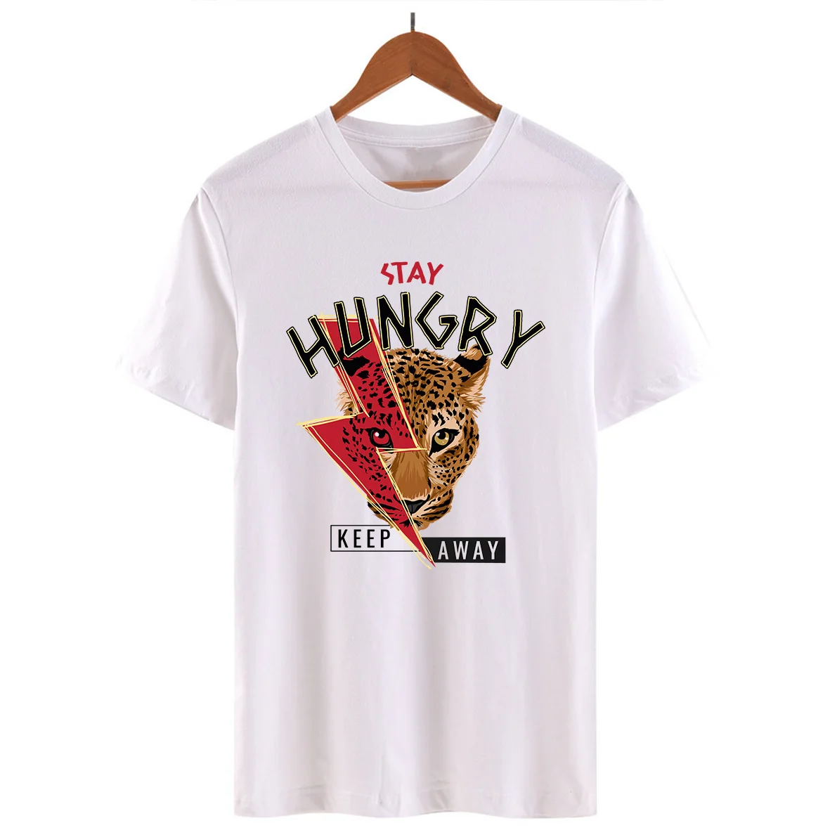 Zostať Hladný Tiger Print T Shirt Estetické Anime Dizajn Žena Topy & Tees Biela Bavlna Bežné Tee Tričko Femme 2019