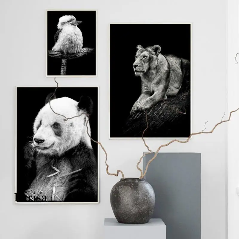Zviera Obrazov Na Stenu Pre Obývacia Izba Lev, Tiger Zebra Panda Wall Art Plátno Na Maľovanie Nordic Plagát A Tlač Škandinávskych Dekor