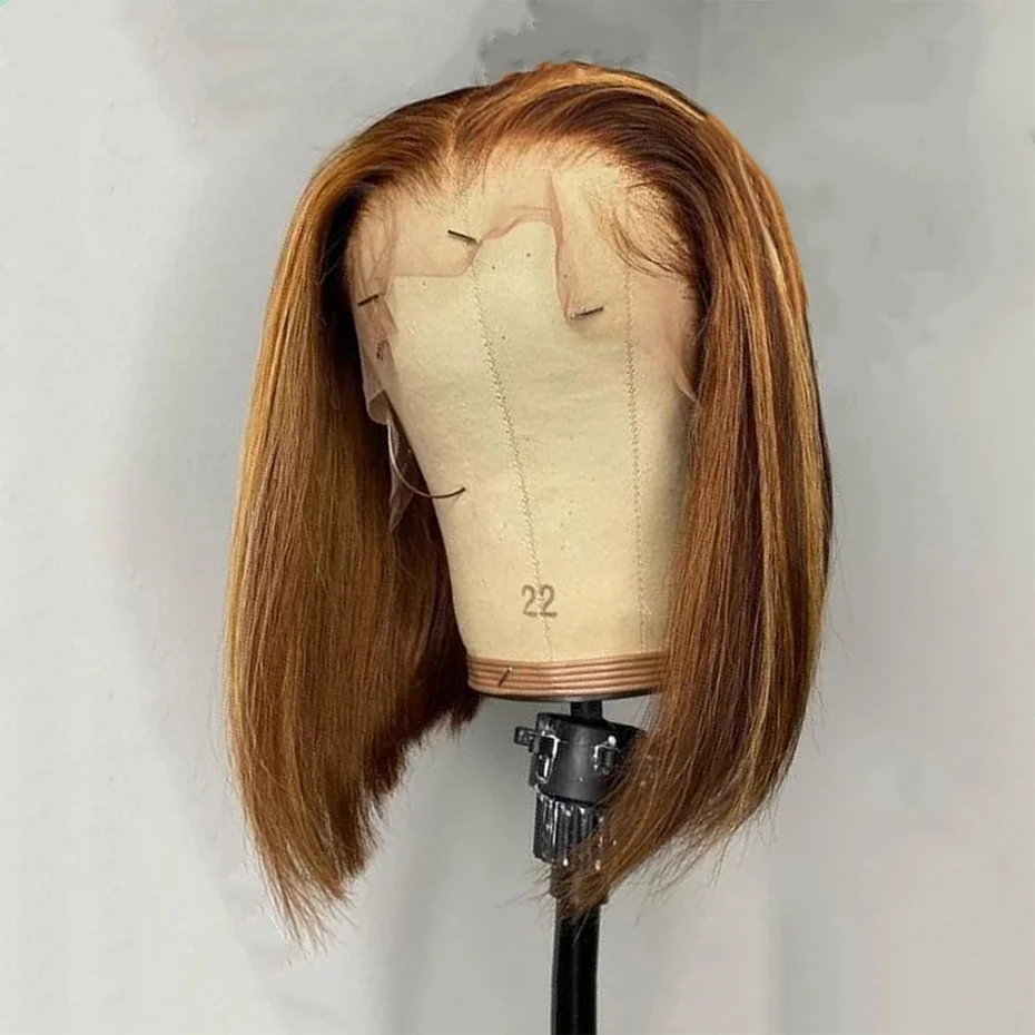 Zvýraznite Parochňu Ľudské Vlasy Bob Parochňu #4/27 Rovno Bob Čipky Dopredu Ľudské Vlasy, Parochne Pre Ženy Brazílsky Remy Krátke Ľudské Vlasy, Parochne