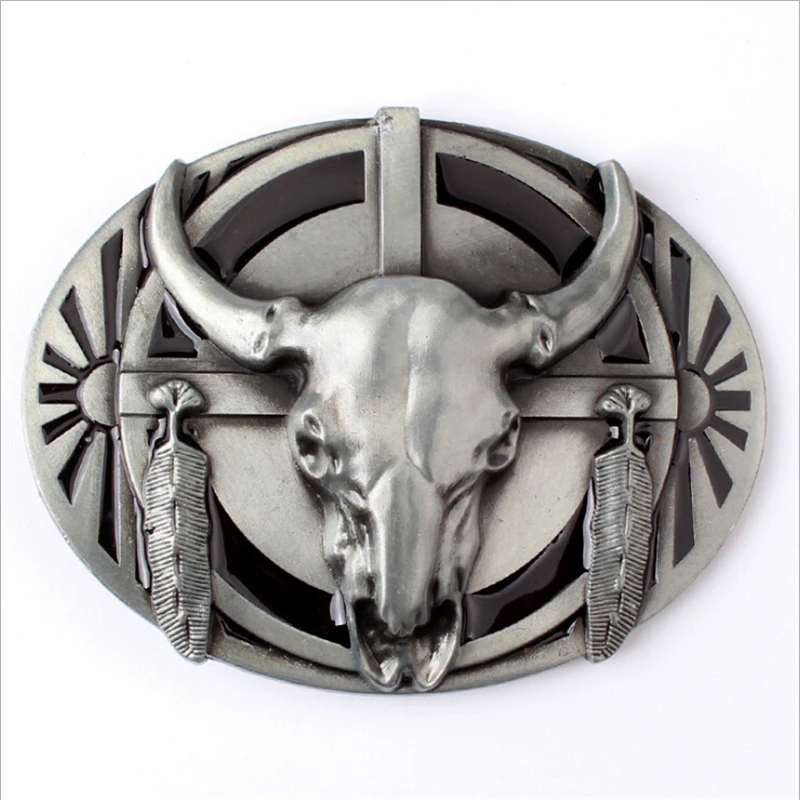 Zákazku opasku Západnej kovbojský štýl opasku hlavu Jak krava lebka hlavy kovové Odznak Punk rock štýl pásy