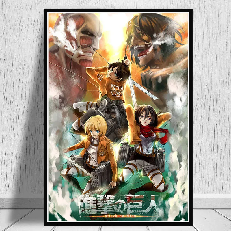 Útok na Titan Sezóna 1 2 3 Japonskom Anime Film Plagát A Vytlačí Umenie Maľba na Plátne, obrazov na Stenu Pre Obývacia Izba Domova