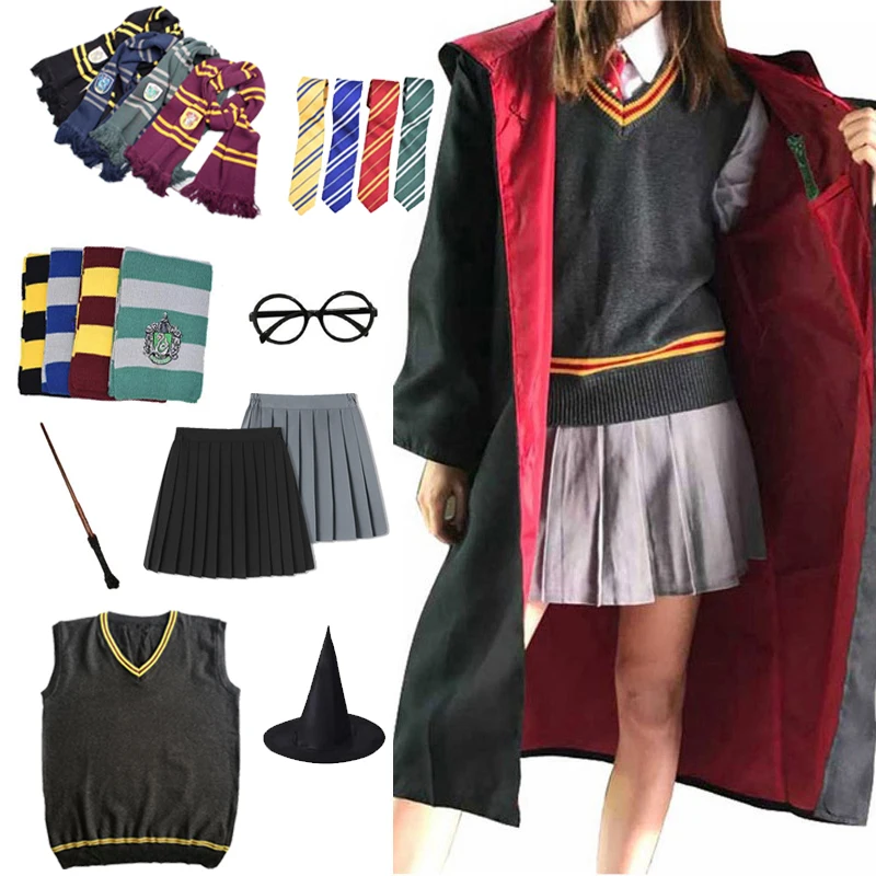 Čarovný Plášť Potter Cosplay Kostým Župan Cape Hermiona Grangerová Cosplay Oblečenie pre Potter Kostým Uviazať Šatku Halloween Vianoce