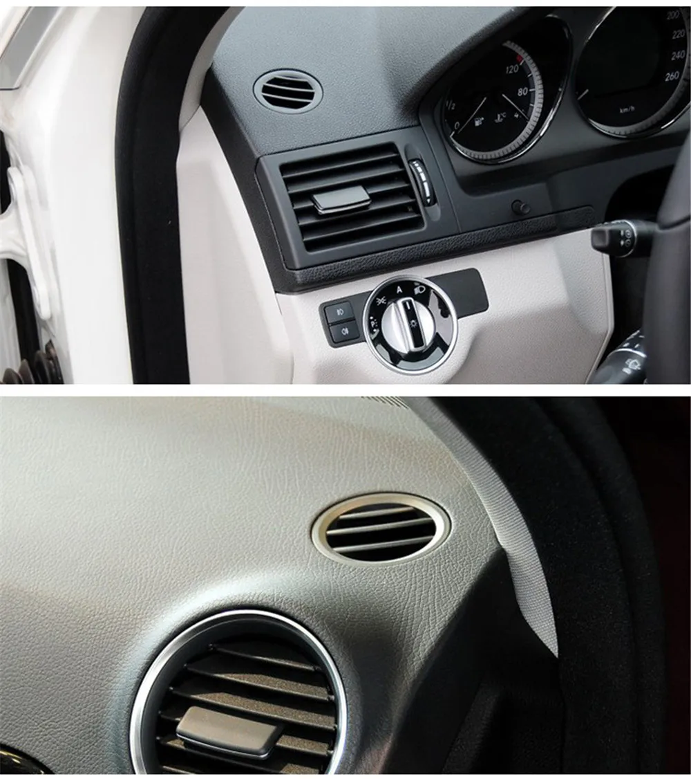 Čierna Hnedá Auto AC Vent Air Conditioner Zásuvky pre Mercedes-Benz C Trieda C180 C200 C230 C260 C300 W204 Auto Príslušenstvo