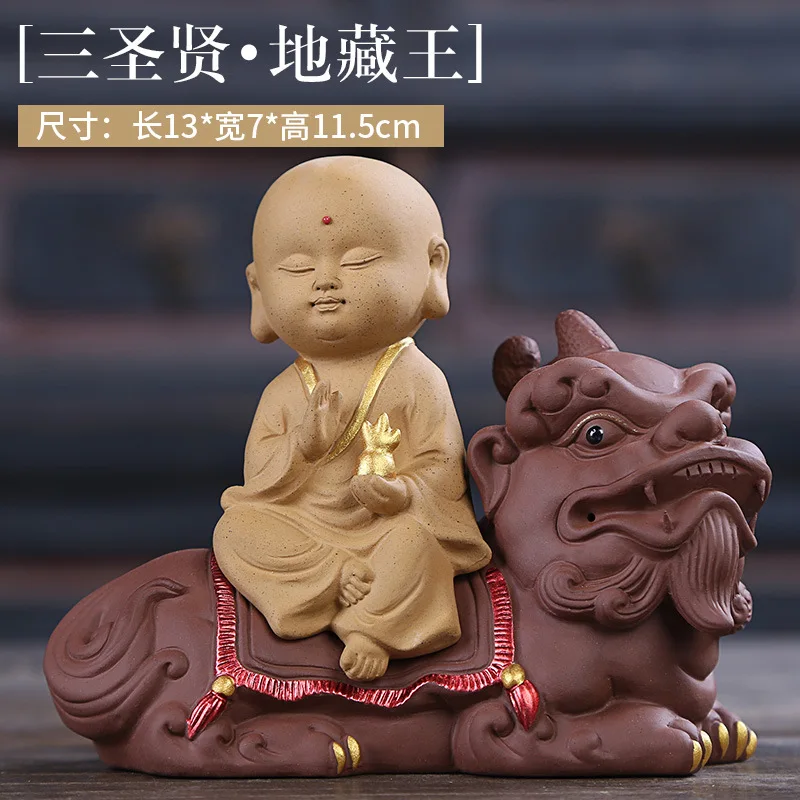 Čínsky Sochu Budhu Fialová piesku ručne vyrezávané Guanyin sochu Budhu domáce dekorácie doplnky, keramické darček socha