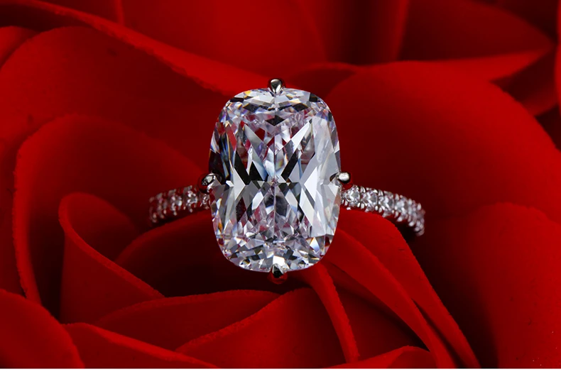 Šumivé Žena Promise ring 925 Sterling silver 5ct Svadobné Simulované Diamantové Prstene pre ženy, Svadobné drahokam Šperky