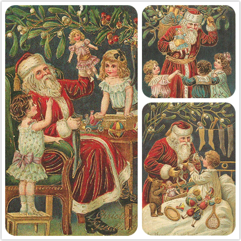 Šťastné a veselé Vianoce, Santa 20CMX3PCS Najrôznejších Bavlnená posteľná Bielizeň Vytlačené Deka Textílie DIY Šitie Patchwork Domov Textilné dekorácie