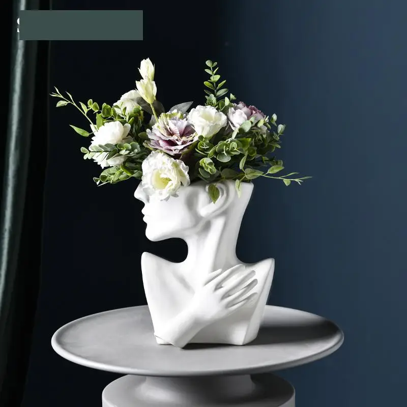 Žena Telo Kvetinové Vázy Biele Keramické Vázy kvetináče Domov Vrchol stonky Váza