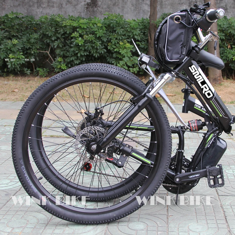 ŽIADNA DAŇ 1000W 20Ah Elektrický Bicykel Skladací Elektrický Dochádzanie na Bicykli Horský Bicykel s 26 palec 21 Rýchlosťou Gears klince doprava zadarmo
