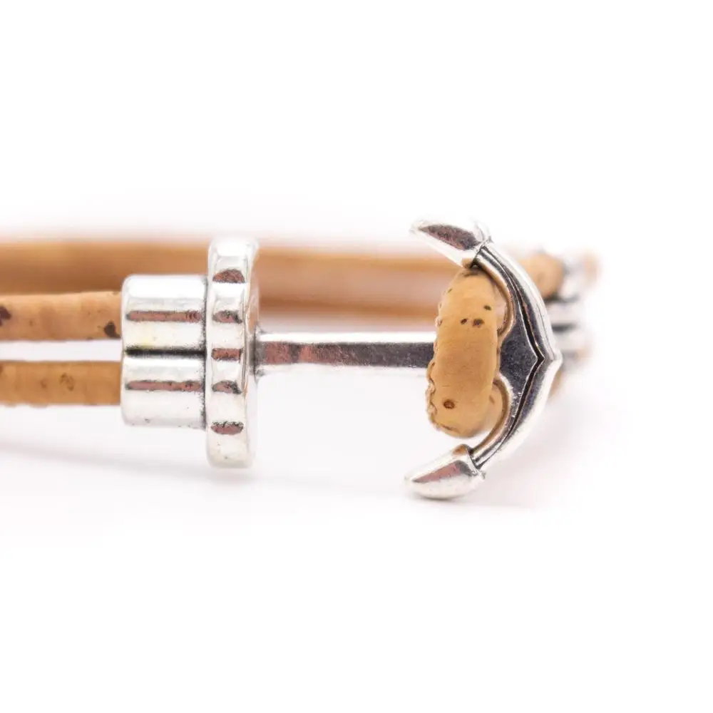 0,3 mm kolo prírodnej a hnedej korku s Anchor Náramok Námorných náramok muži móda handmade náramok MBR-002-MIX-6