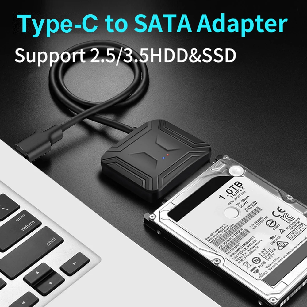 0.4 m SATA na USB C Kábel USB 3.1 Typ C 2,5-3,5 palcový SATA III Pevný Disk Adaptér, Externý Prevodník pre HDD SSD Prenos Dát