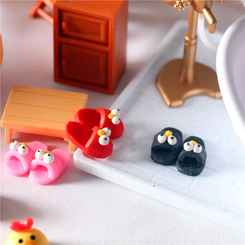 1:6:12 Miniatúrny domček pre bábiky Kawaii Cartoon Flip Flop pre Bábiky, Príslušenstvo Dieťa Hračky Klasické Vzdelávacie Hračky pre Deti,