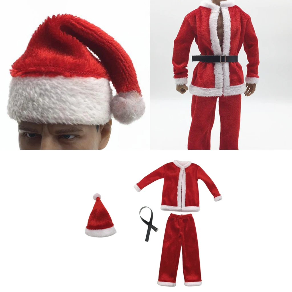 1:6 Rozsahu Vianočné Šaty, Kostým Nastaviť &Klobúk Santa Claus Spp pre 12inch Akcie Obrázok Bábiky Hračky Príslušenstvo