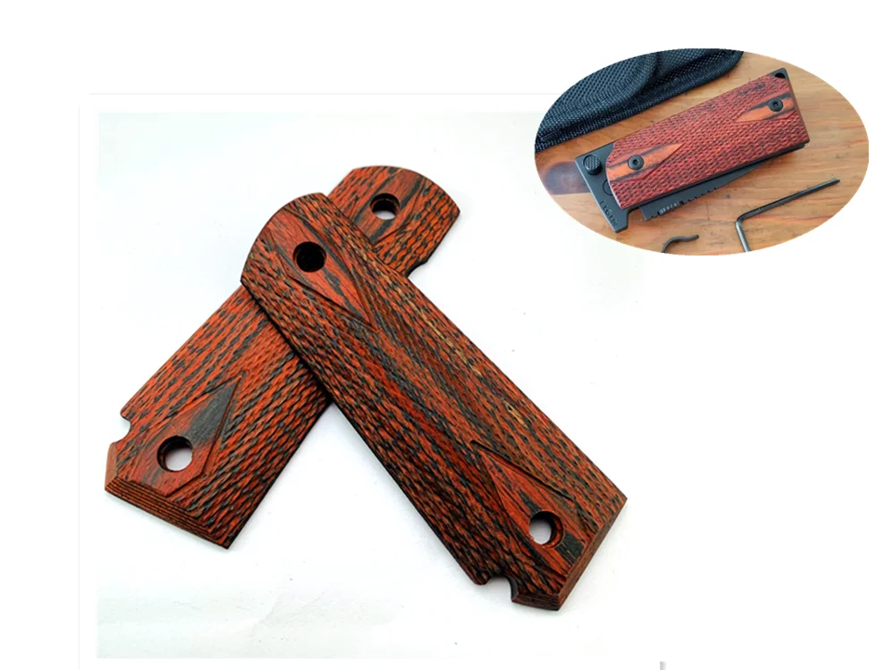 1 Pár Rosewood Rukoväte Patch Materiál Anti-slip DIY Rukoväte so stupnicou dosky polotovary Pre 1911 Modely