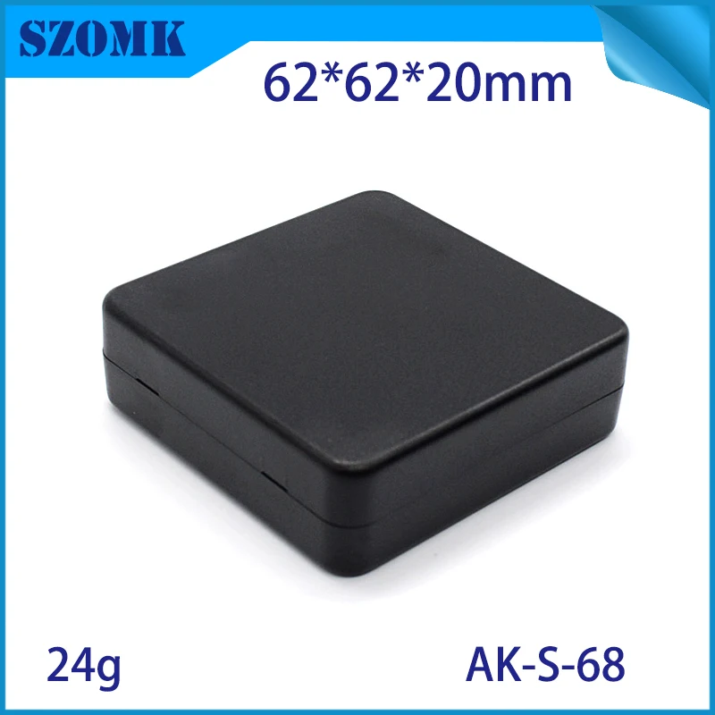 10 ks, 62*62*20 mm čierna elektronika plastový kryt pre pcb nástroj box materiál abs plast ovládací box hosuing prípade