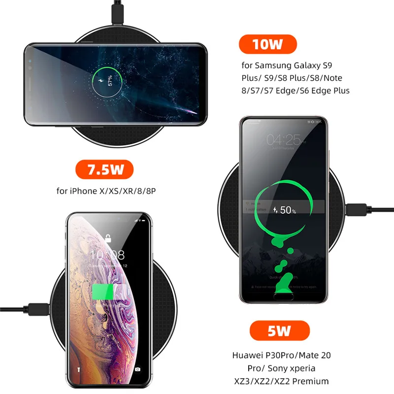 10W Qi Bezdrôtová Nabíjačka Pre iPhone 11 Pro XS Max X XR 8 Indukčné Rýchle Bezdrôtové Nabíjanie Pad Pre Samsung S20 Xiao mi 9