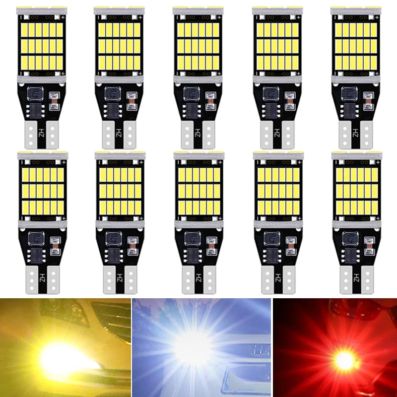 10x W16W T15 LED 921 912 Canbus bez Chýb Zadnej strane Auta Svetlá LED Žiarovka Zálohy Vonkajšie Svetlá Auto Signál Žiarovka 12V Biela oranžová