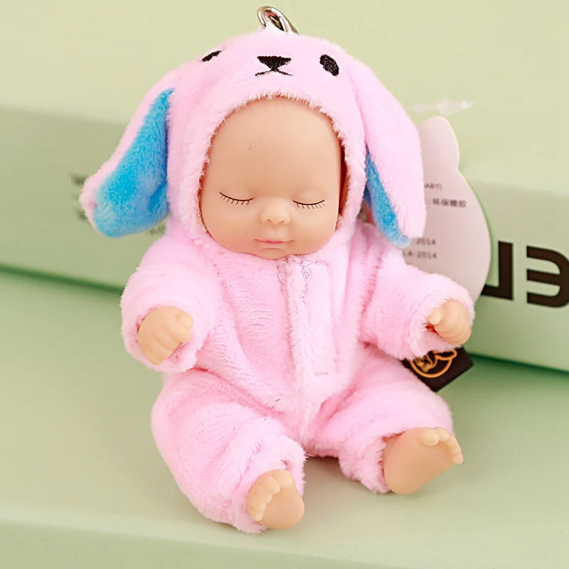 12 cm Plyšové Spánku Baby Doll Chlieb Plyšové Hračky Plyšové Keychain Cartoon Bábiky Taška Gadget Darček Bábiky Dievča Keychain Malé Plyšové