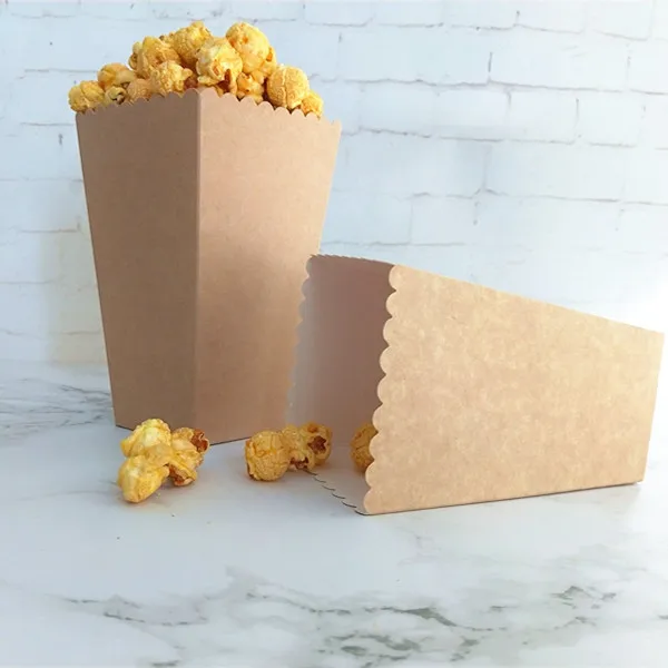 12pcs Prírodné Kraft Liečbu Popcorn Box pre Svadobné Party Dodanie Dekorácie Vianoce, Narodeniny, Party Candy Darčeka Poháre