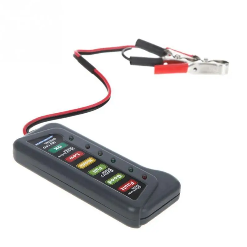 12V Digitálny Batéria Alternátor Tester so 6-LED Osvetlenie Displeja Auta Batérie Vozidla Diagnostický Nástroj