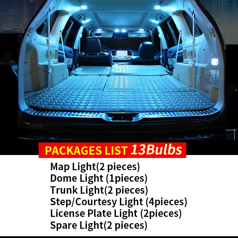 13Pcs Biela, Canbus LED Lampa Auto Žiarovky Interiér Balík Kit Pre-2019 Mazda 6 Mapu Dome Kufra, Platňa Svetlo