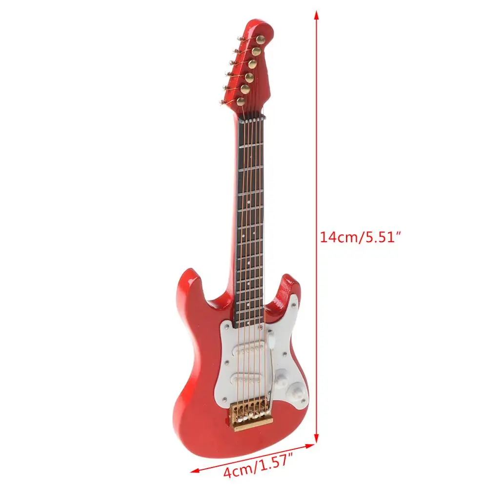 14 cm Mini Elektrická Gitara Model Miniatúrne Guitarra Replika Dar Prípade Stojan