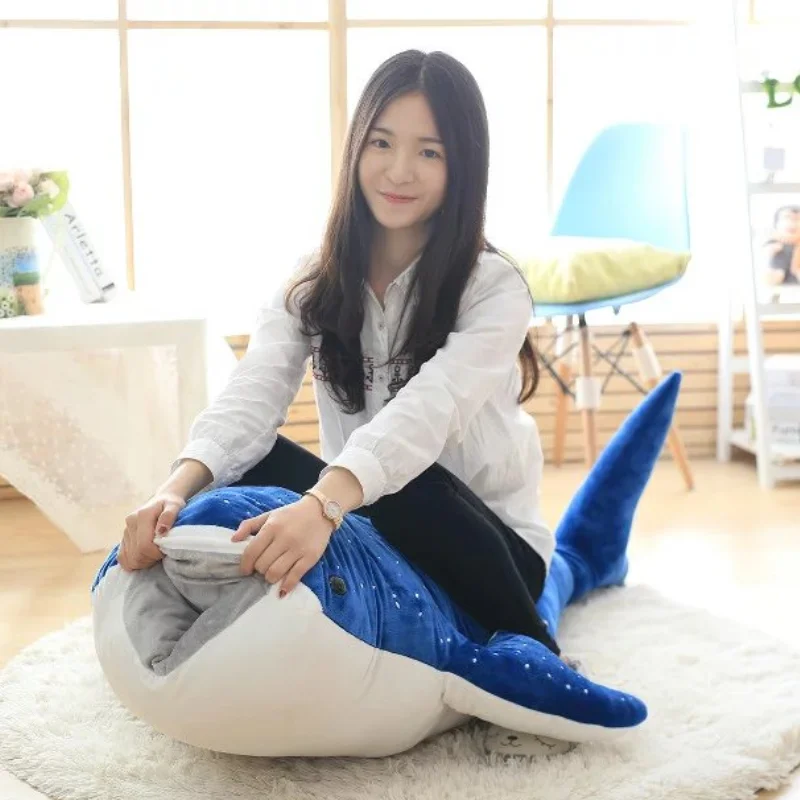 150 cm Veľkosť Mäkké Shark Plyšové Hračky Veľké Tvorivé Modrá Veľryba Plnené Mäkké Žralokov, Morských Rýb Plyšový Vankúš Krásne Deti Baby Doll