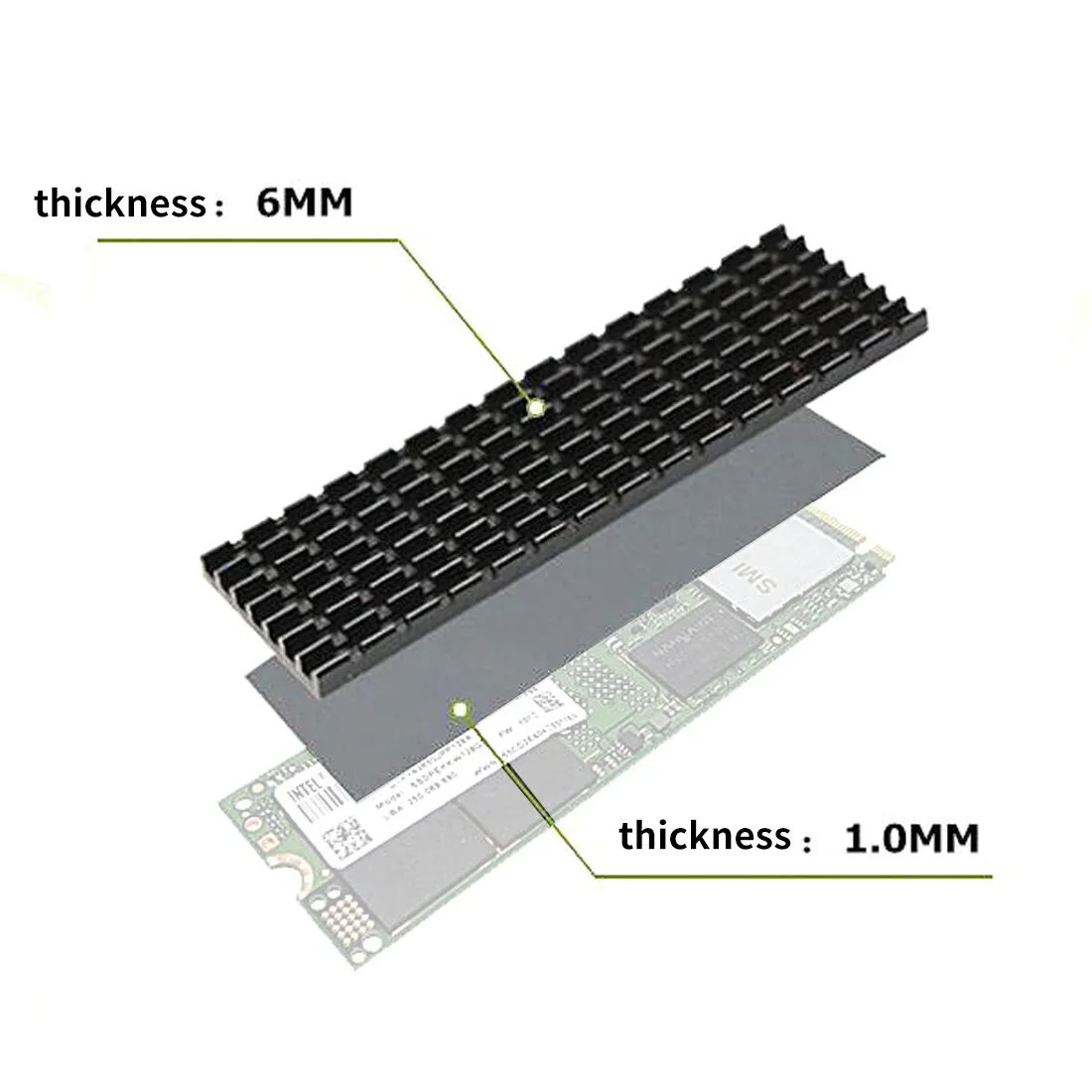 15PCS XT-XINTE M. 2 Chladiča Chladiacej Podložky pre NGFF NVME 2280 PCI-E SSD Tepla Hliníkový Disk Rozptyl Radiátor Thermal Pad