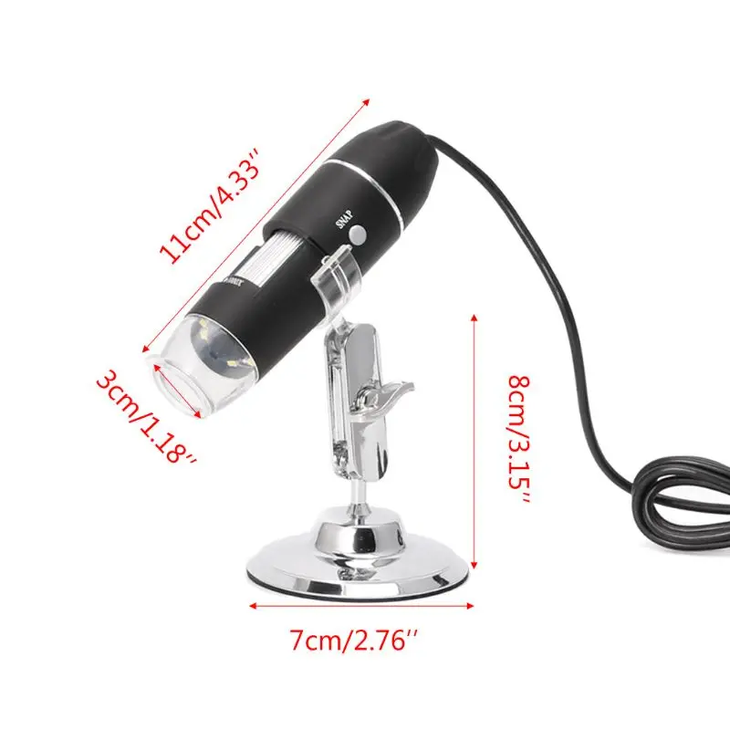 1600X USB Digitálny Mikroskop Fotoaparát Endoskopu 8LED zväčšovacie sklo s Držte Stojan 62KD