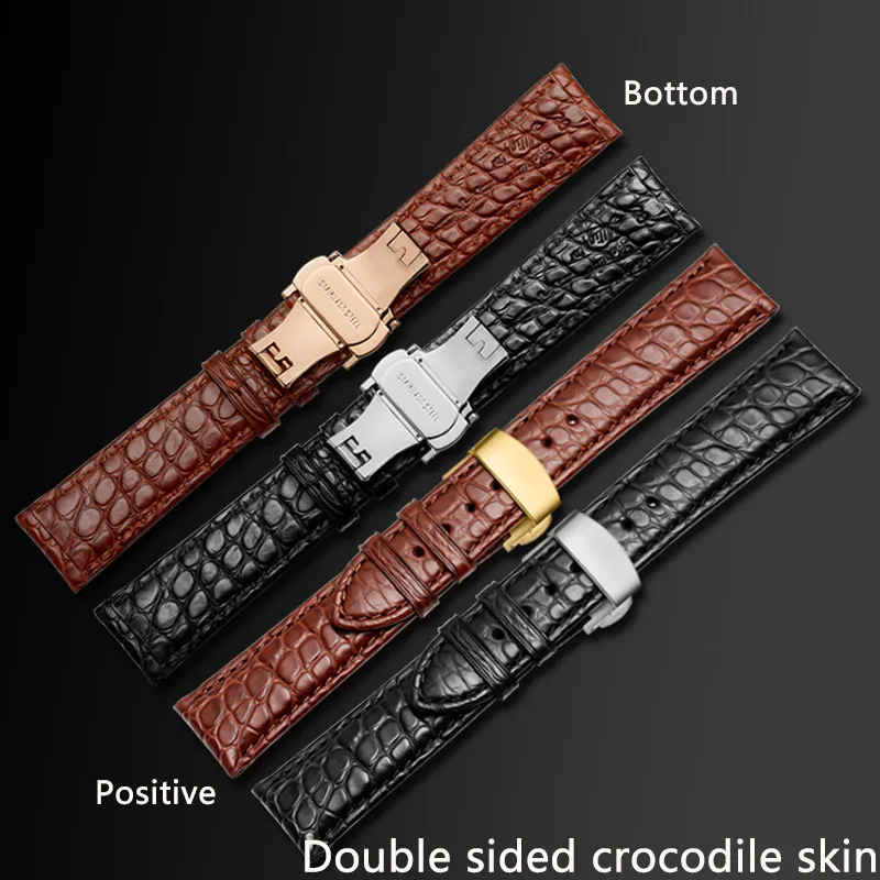 18 mm 19 mm 20 mm 21 mm 22 mm obojstranné alligator kožený opasok je vhodný pre pánskych a dámskych hodiniek všetkých značiek s butte