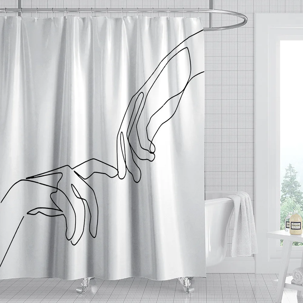 180*180 cm panáčik Sprchový Záves Nepremokavé Plesniam Dôkaz Punch-free Perforované Tlač Kúpeľňa Opony