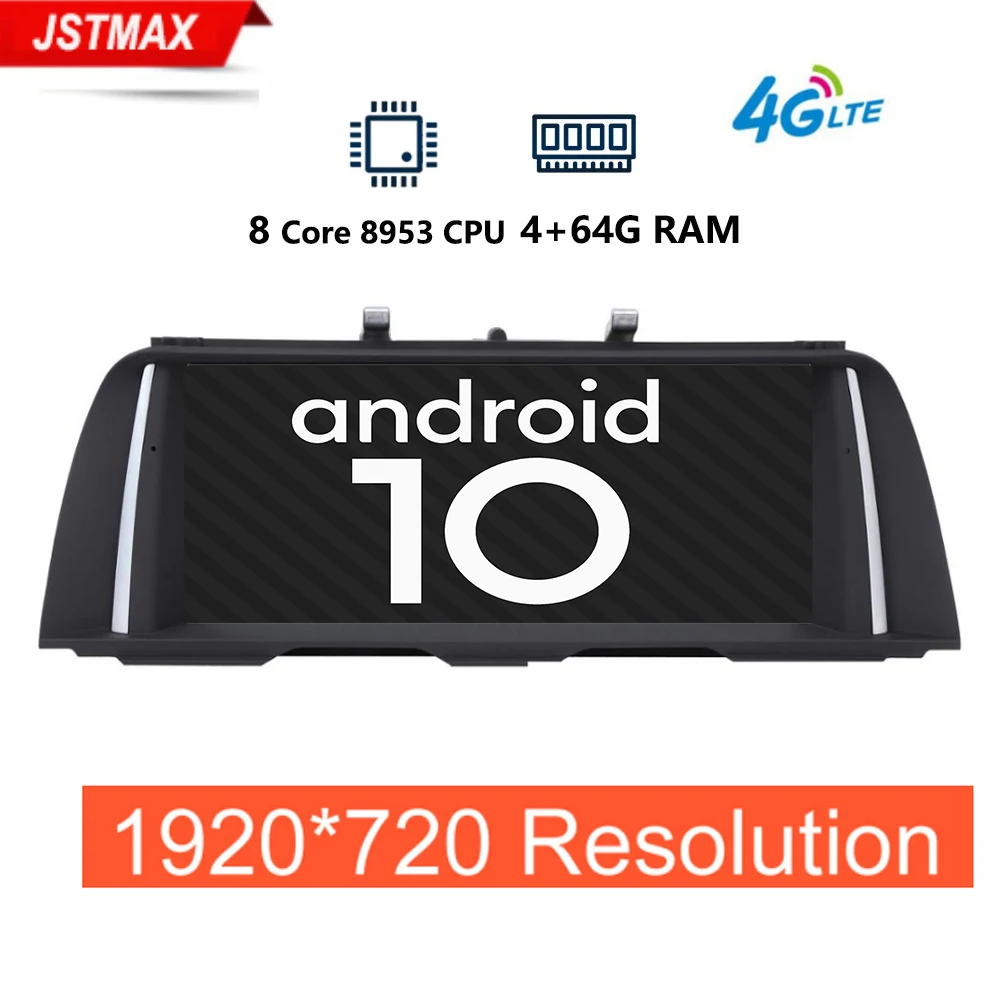 1920*720P 4G+64 G Android10 auto rádio multimediálny prehrávač pre BMW 5 Series F10/F11/520(2011-2017)Pre CIC/NBT gps navigácie 4G NECH