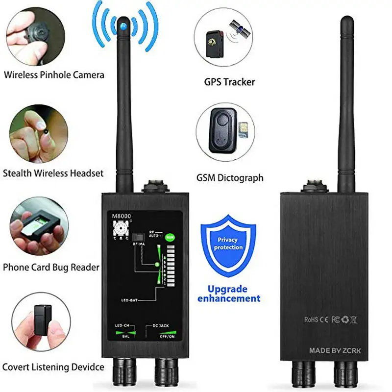1MHz-12GH Rádio Anti-Spy Detektor FBI GSM RF Signál Auto Tracker Detektory GPS Tracker Finder Bug s Dlhými Magnetická Anténa LED