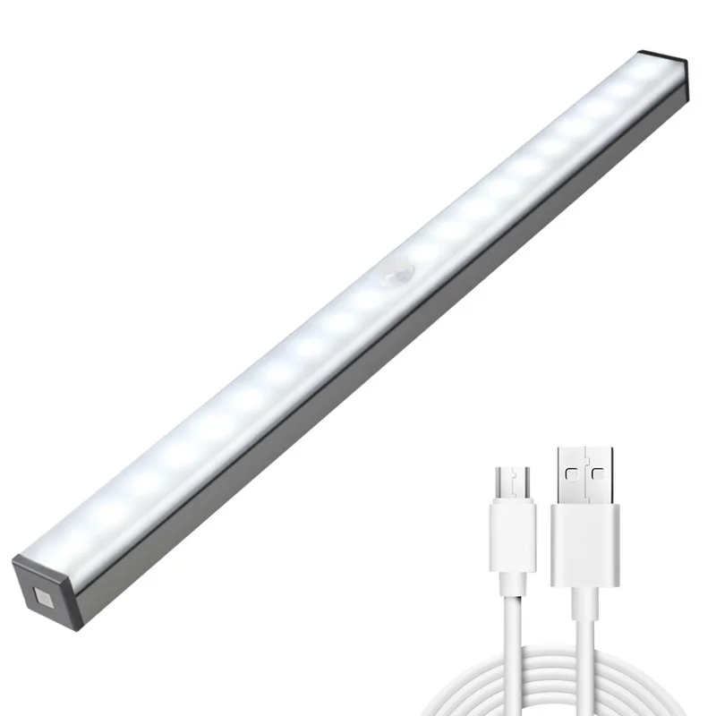 1Pcs LED Snímača Pohybu Pod Skrinku Skriňa Svetlo USB Prenosné Dobíjacie Automatické Citlivé Steny Noc, Spálne, Kuchyne Lampa