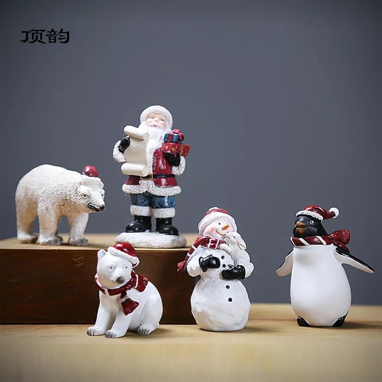 1Pcs Mini Vianočný GiftSanta Claus/Snehuliak/Medveď/Antarktída Penguin Model Obrázok Toy Model Vybavenie Pre Deti Darček