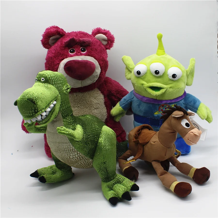 1pcs Pôvodné toy story woody Lotso Jahoda Medveď Bullseye Cudzie Rex dinosaura Plnené Super Mäkké Hračky Deti Brinquedos