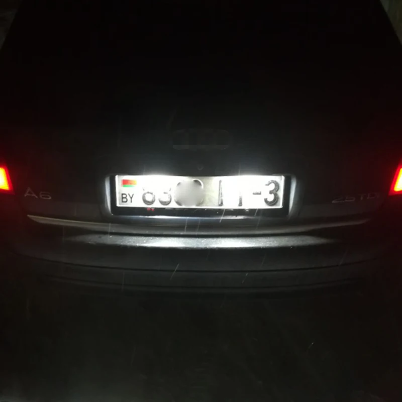 2 KS Canbus LED Licenčné Číslo Doska Svetlo pre Audi A1 A3 A4/S4 A5/S5Coupe & Sportback 2007-2016 A6 A7 Q3 Q5 TO(8J) 2007-
