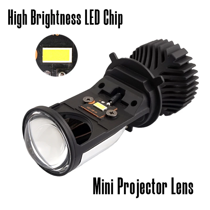 2 KS H4 LED Mini Projektor Objektív 12V 6000K 90W/Pár High Beam Nízke svetlo Canbus Led Reflektor Pre Autá Turbo LED Žiarovky H4 RHD LHD