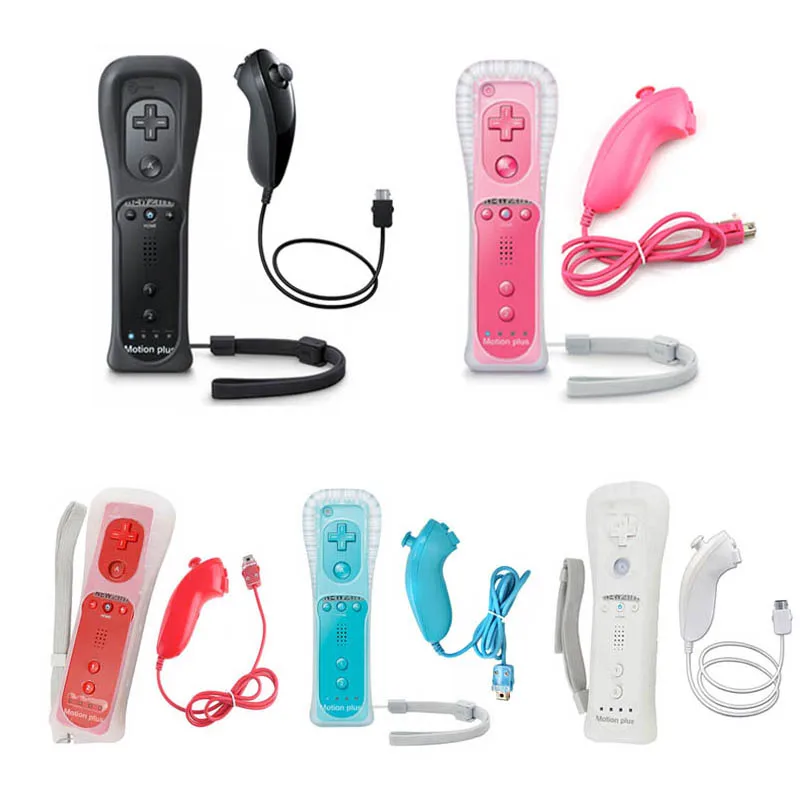 2 v 1 Pre Nintendo Wiimote Vstavaný Motion Plus Vnútri Diaľkové Tlačítkový ovládač Pre Wii ovládač Pre Wii remote a nunchuck