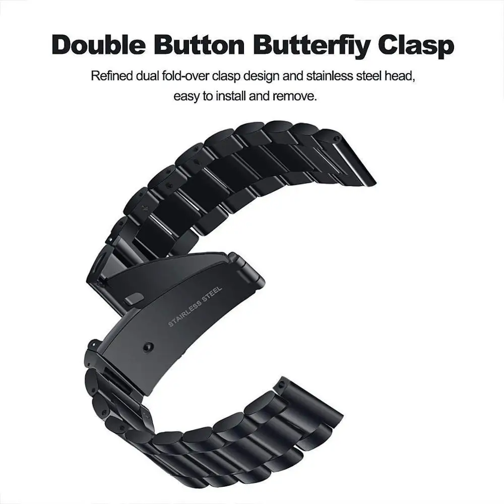 20/22 mm Watchband Pre Huawei Sledovať GT2/GT/GT 2E/Samsung Galaxy Sledujte 3/Výstroj S3/Withings Ocele HR Nehrdzavejúcej Ocele Hodinky Remienok