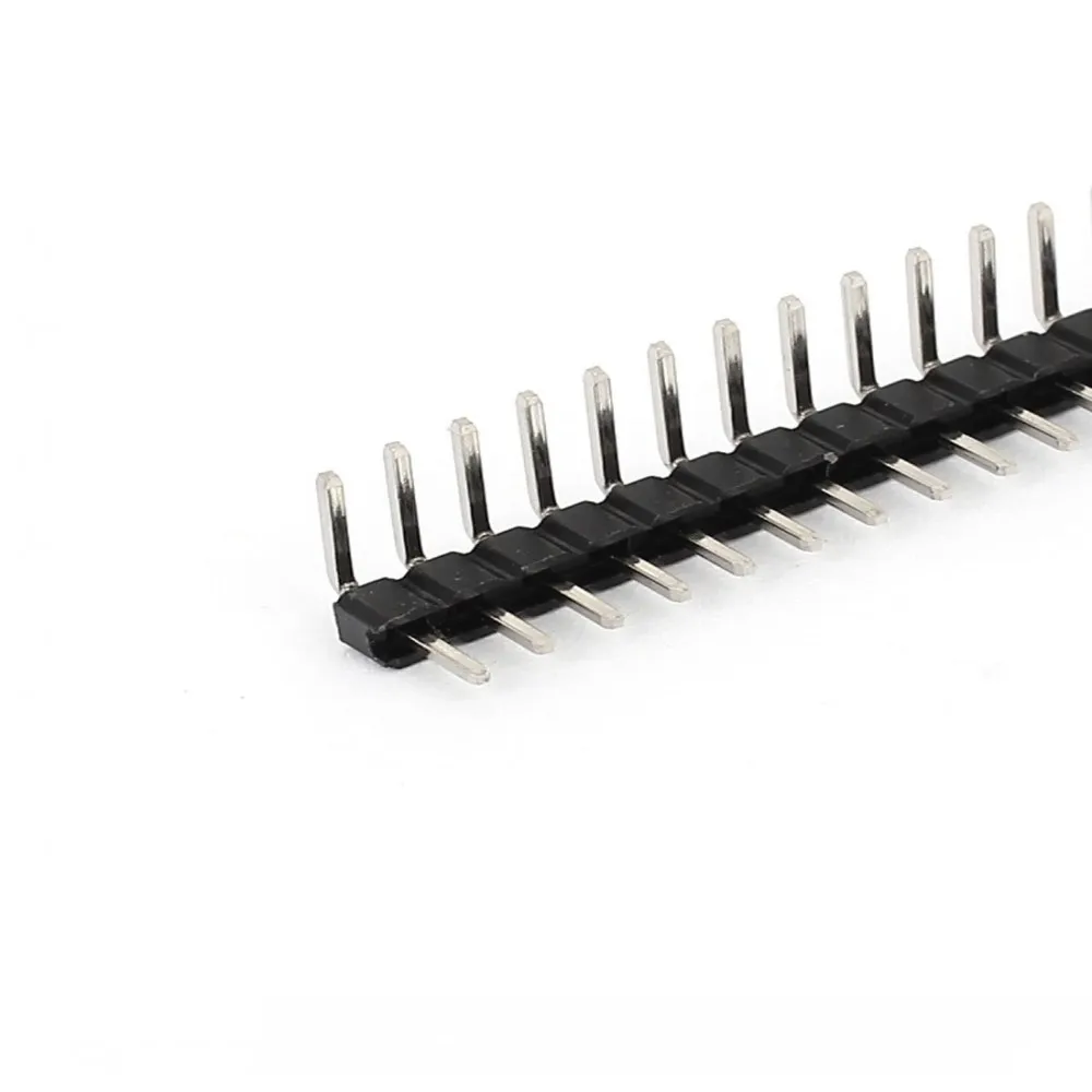 200pcs 40 Pin 1x40 jednoradové Muž 2.54 mm Nerozbitné Pin Hlavičky Pravý Uhol Konektora Pásy ohýbanie PCB Dosky