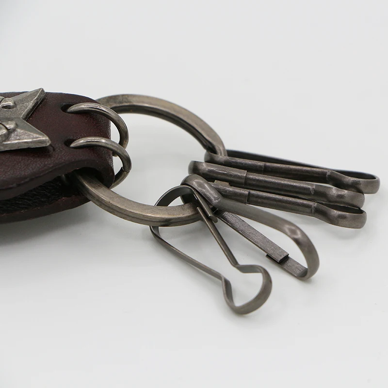 2016 New Vintage Keychain Kožený Remienok Kostra Krúžok Keychain Nástroj Silná Karabína Kľúča Držiteľa Punk Rock, Metal Keychain Pre Mužov