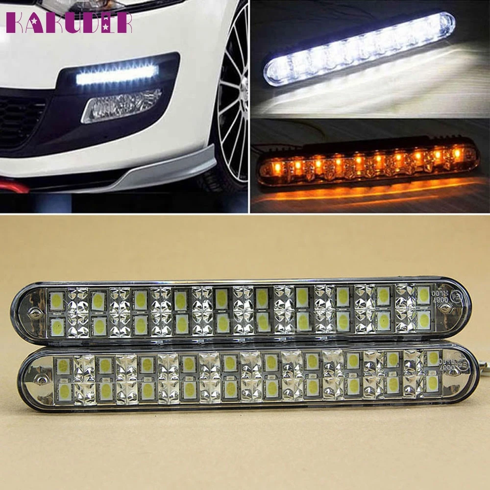 2017 Auto-styling Denných prevádzkových Svetlo Tiptop NOVÉ 2KS 2x 30 LED DRL Denné svetlo s Zapnúť Svetlá ligero drop shippping SEP23