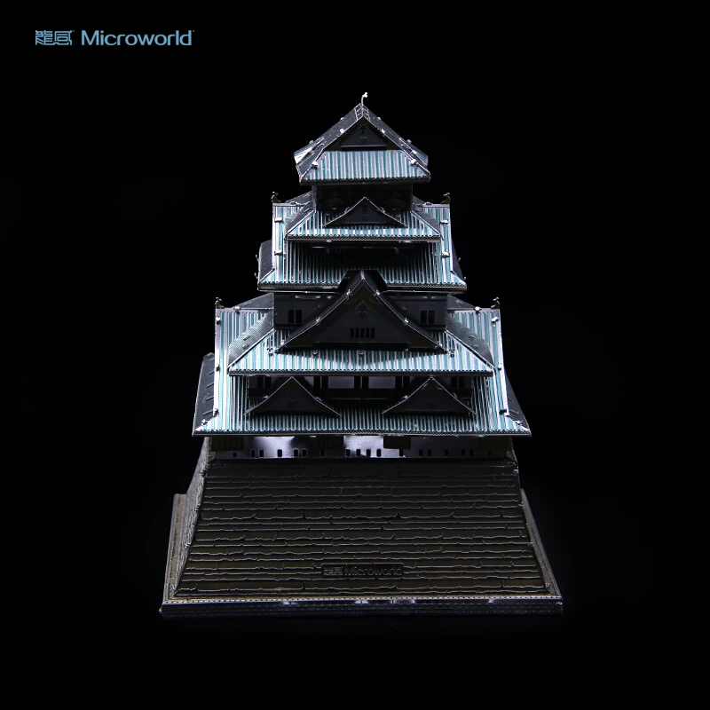 2018 nové Microworld 3D kovov, Viacfarebná Osaka Castle model DIY rezanie laserom obrazová Skladačka budovy model Hračky pre dospelých darček