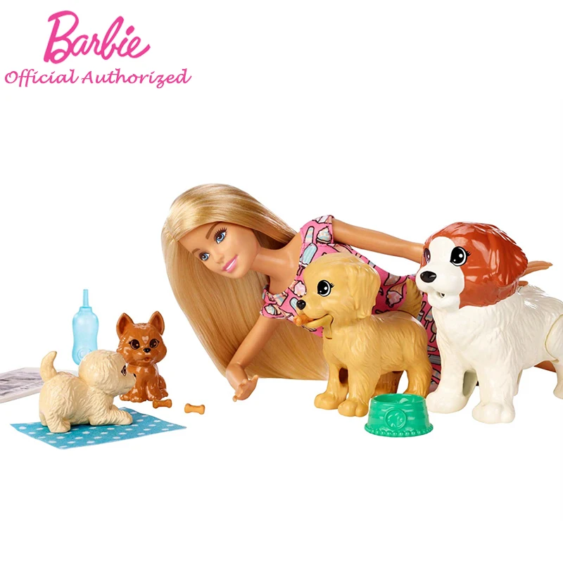 2019 Barbie, Originál Značky Psík Daycare Bábika & domáce Zvieratá Predstierať, že Dieťa Hračku Krásny Pes Boneca Režim FXH08 Pre Deti Darček k Narodeninám