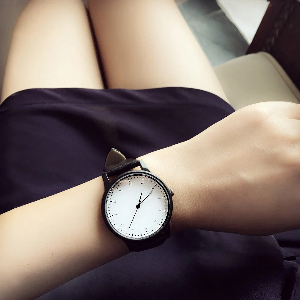 2019 darček Enmex kalendár náramkové hodinky Stručný móde jednoduché, štýlové, s Čiernej a bielej tváre stručný ležérne módne hodinky quartz