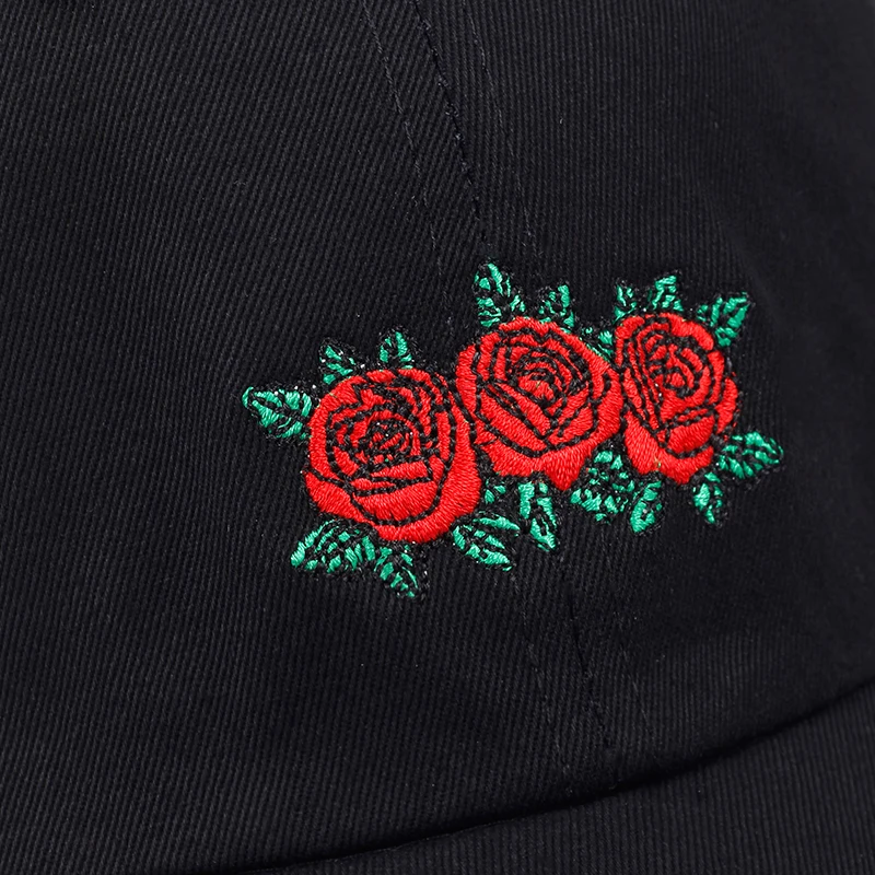 2019 nové Bavlna Rose výšivky klobúk čiernu čiapku Prázdne snapback hip hop otec spp klobúky muži ženy Clonu klobúk kosti garros