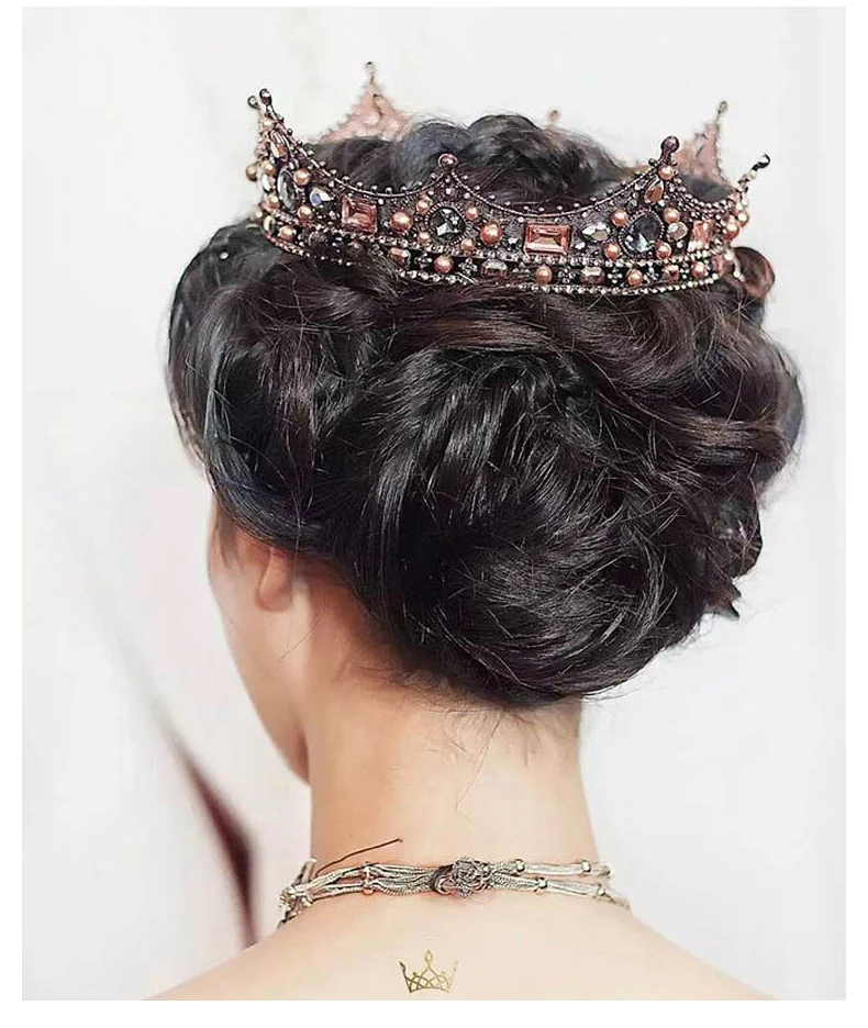 2019 Nový Súd Retro Barokové Svadobný Tiara Nevesta Kráľovná Kráľ Koruny Svadobné Vlasy, Šperky, Doplnky Ženy Sprievod Prom Headpiece