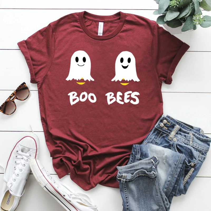 2020 Boo Včely Halloween Košele Zábavné Boobee Ghost Včely T-shirt Cute Halloween Darček Vintage Ženy Topy Camisas Mujer