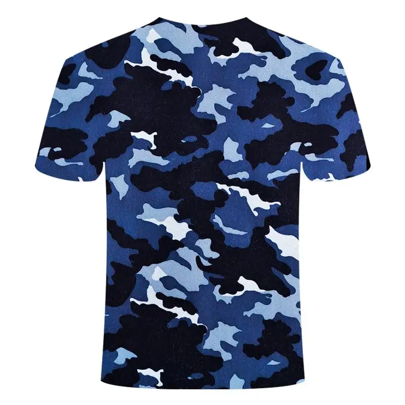 2020 Camiseta camuflada unissex, azul, cinza, vermelho, estampa 3d, manga curta, camisa para homens e mulheres tamanho grande