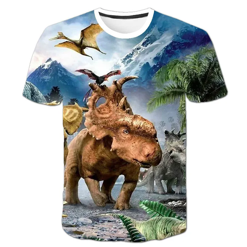 2020 chlapci a deti T-shirt, chlapci vytlačené dinosaura T-shirt, dievčatá a chlapci cartoon oblečenie, tričko, detské oblečenie